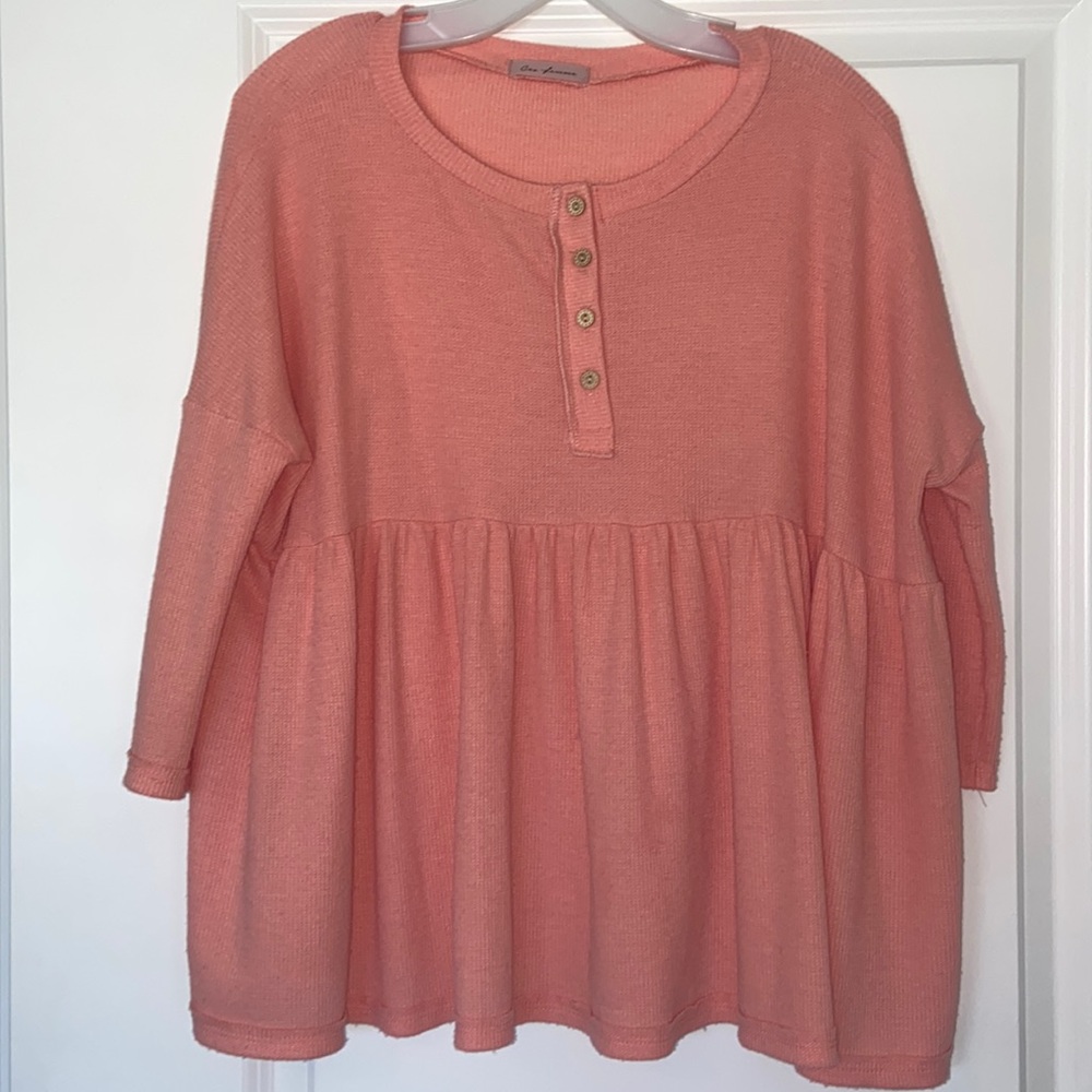 Light Coral Baby Doll Top